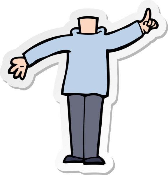 Bir insan tarafından çizilmiş bir karikatür vücudunun çıkartması.