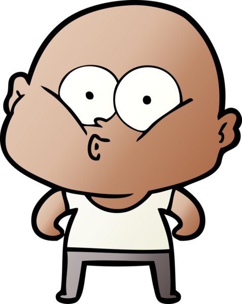 Bir insan tarafından çizilmiş kel bir adam.