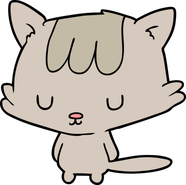 Bir insan tarafından çizilmiş çizgi film kedisi.