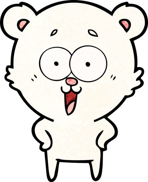 Bir insan tarafından çizilmiş mutlu kutup ayısı karikatürü