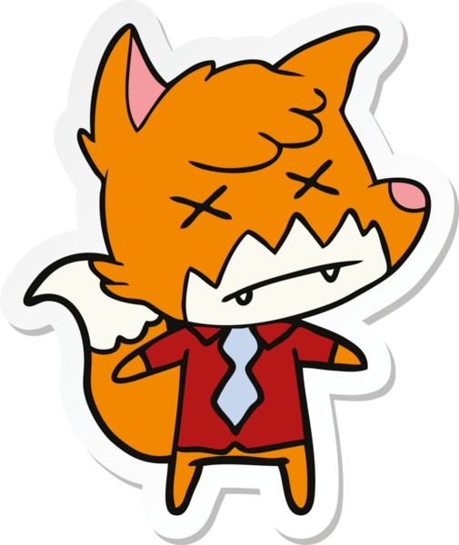 Bir insan tarafından çizilmiş ölü tilki etiketi.