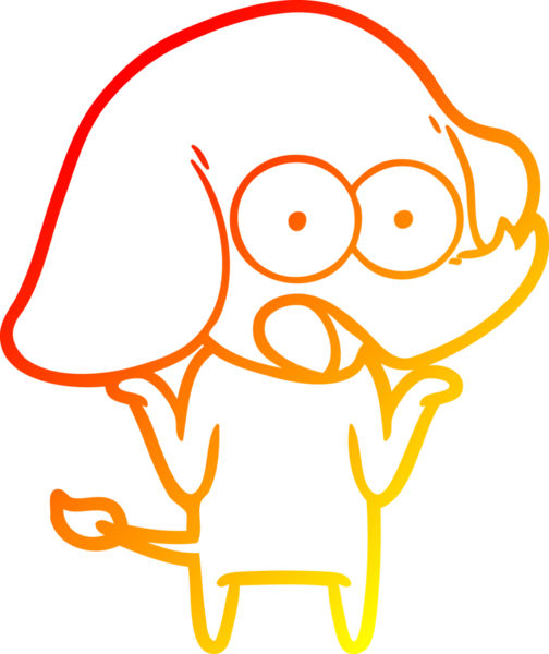 Bir insan tarafından çizilmiş şirin bir fil çizimi.