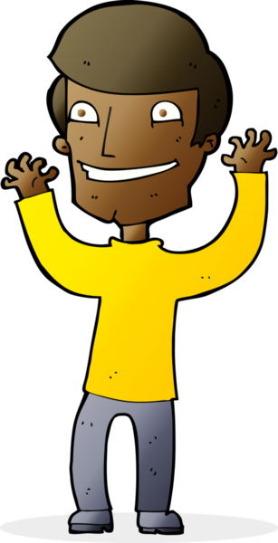 Bir insan tarafından çizilmiş heyecanlı bir çizgi film.