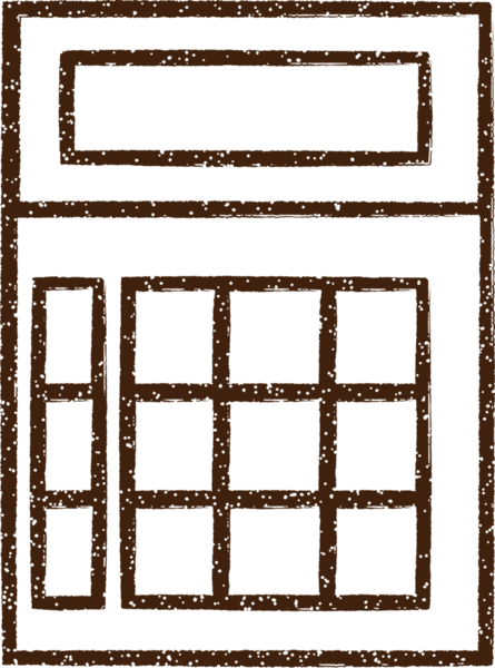 Bir insan tarafından çizilen hesap makinesi karakalem çizimi