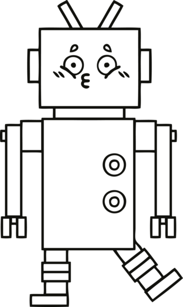 Bir insan tarafından çizilmiş robot çizimi