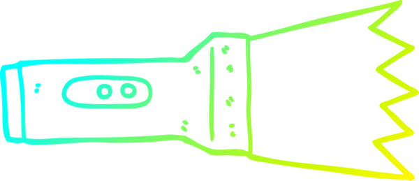 Bir insan tarafından çizilmiş bir çizgi film meşalesinin soğuk gradyan çizimi