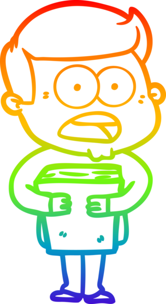 gökkuşağı gradyanı çizimi bir insan tarafından çizilmiş şok bir adam