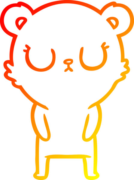 Bir insan tarafından çizilmiş barışçıl bir ayının sıcak çizgi çizgisi.