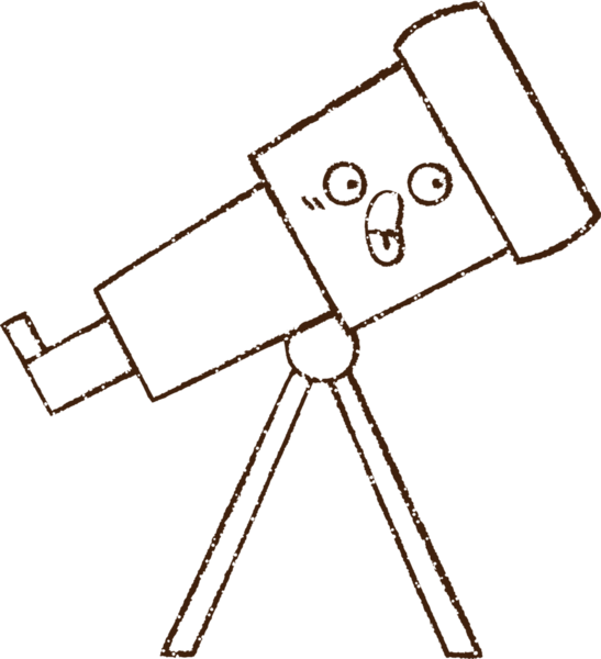 Bir insan tarafından çizilen Teleskop Kömür Çizimi