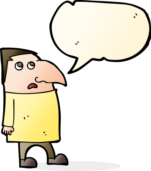 Bir insan tarafından çizilmiş, konuşma balonu olan endişeli bir adam.