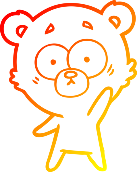 Şaşırmış bir kutup ayısının insan tarafından çizilmiş sıcak çizgi çizgisi.