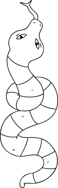 Bir insan tarafından çizilmiş tuhaf çizgi film yılanı.