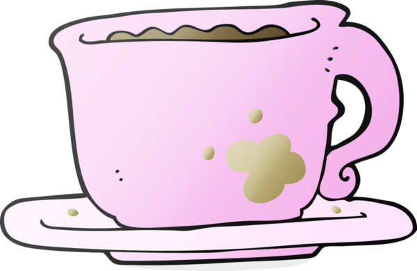 Bir insan tarafından çizilmiş serbest çizim kahve fincanı.