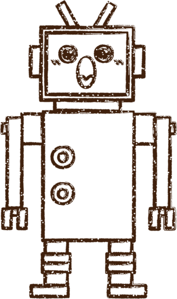 Robot Kömür Bir insan tarafından çizilmiş
