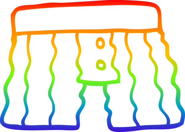 Gökkuşağı gradyan çizgisi bir insan tarafından çizilmiş bir iç çamaşırı.