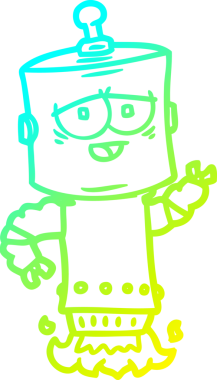 Bir insan tarafından çizilmiş soğuk gradyan robot çizimi