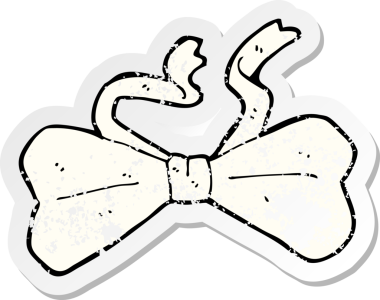 Bir insan tarafından çizilmiş karikatür papyonunun gerilmiş yapıştırması.