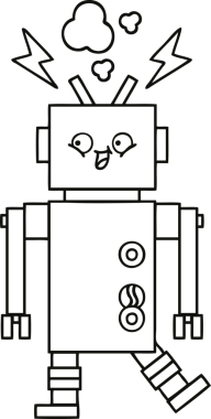 Bir insan tarafından çizilmiş robot çizimi