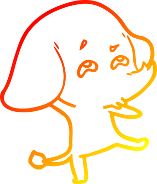 Bir insan tarafından çizilmiş bir filin sıcak çizgi çizimi