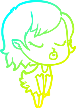 Soğuk gradyan çizgisi, bir insan tarafından çizilmiş şirin bir vampir kız çizgi filmi.