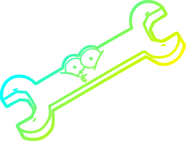 Bir insan tarafından çizilmiş çizgi film anahtarının soğuk gradyan çizimi