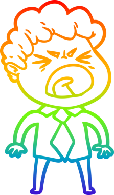 Bir insan tarafından çizilmiş öfkeli bir adamın çizdiği gökkuşağı gradyan çizgisi.