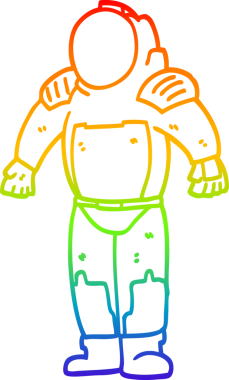 gökkuşağı gradyan çizgi çizimi bir insan tarafından çizilmiş bir uzay adamı