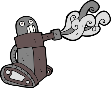 bir insan tarafından çizilmiş karikatür tankı robotu