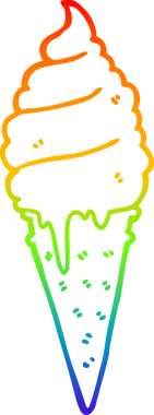 gökkuşağı gradyanı çizimi bir insan tarafından çizilmiş dondurma çizgi filmi