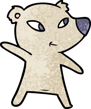 Bir insan tarafından çizilmiş sevimli çizgi film ayısı.