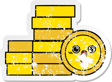 Bir insan tarafından çizilmiş bozuk paraların sıkıntılı çıkartması.