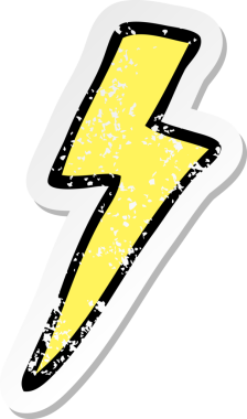 Bir insan tarafından çizilmiş karikatür yıldırımının sıkıntılı çıkartması.