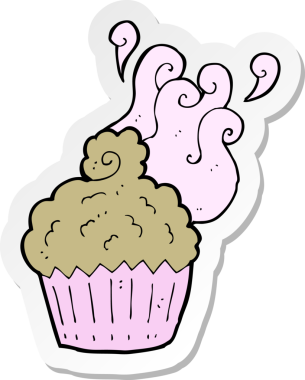 Bir insan tarafından çizilmiş bir kek etiketi.