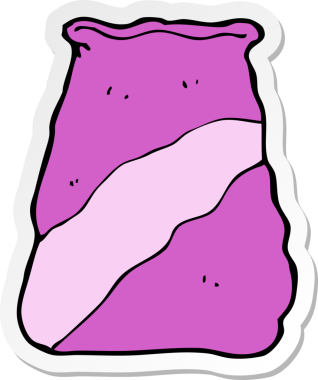 Bir insan tarafından çizilmiş bir karikatür çuvalı.