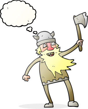 Bir insan tarafından çizilmiş serbest çizim balon karikatür Viking