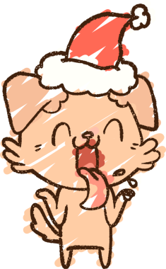 Bir insan tarafından çizilen Noel Köpeği Tebeşiri