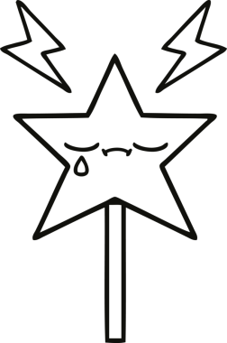 Bir insan tarafından çizilmiş sihirli bir değnek çizimi.