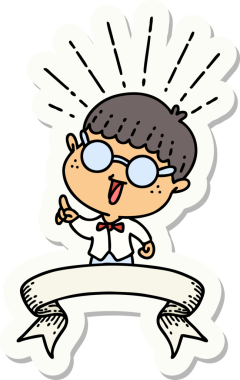 Bir insan tarafından çizilmiş dahice fikirli dövme stili bir adamın çıkartması.