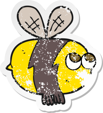 Bir insan tarafından çizilmiş bir çizgi filmin gerilimli çıkartması.