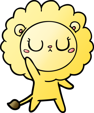 Bir insan tarafından çizilmiş çizgi film aslanı.