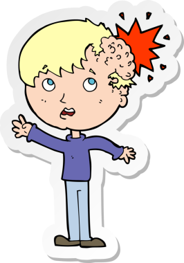 Bir insan tarafından çizilmiş, yaralı bir kafanın çıkartması.