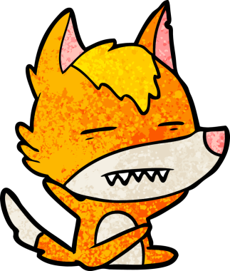 Bir insan tarafından çizilmiş tilki çizgi film karakteri