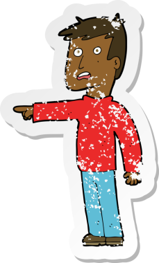 Bir insan tarafından çizilmiş bir çizgi filmin gerilimli çıkartması.