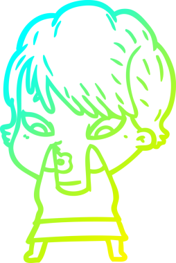 Bir insan tarafından çizilmiş bir karikatür kadın çizimi.