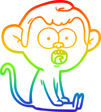 gökkuşağı gradyan çizgi çizimi bir insan tarafından çizilmiş bir maymun tarafından şok edildi