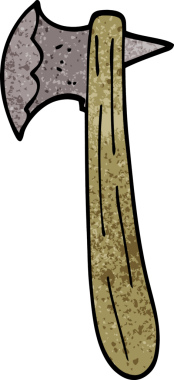 Bir insan tarafından çizilmiş eski baltayı karala