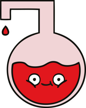 Bir insan tarafından çizilmiş bilimsel bir deneyin sevimli karikatürü.