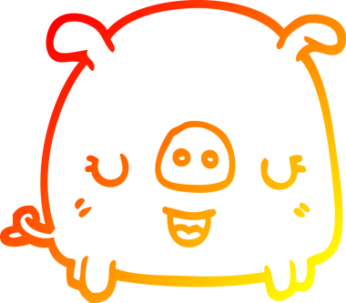 Bir insan tarafından çizilmiş çizgi film domuzu çizimi.