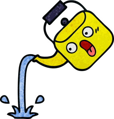 Bir insan tarafından çizilmiş eski grunge desenli bir çaydanlık.