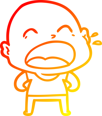 Bir insan tarafından çizilmiş kel adam diye bağıran çizgi film çizimi.